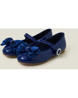 Accessorize Patent Bow Ballet Flats - Blue