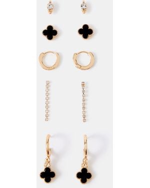 Accessorize 5-Pack Clover Stud & Hoop Earrings - White