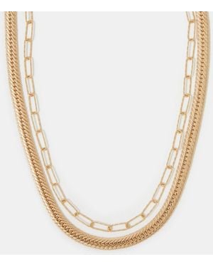 Accessorize 2-Pack Snake & Paperclip Chain Necklaces - White