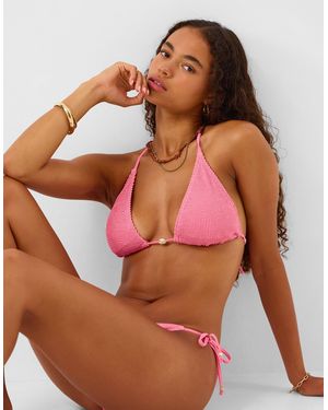 Accessorize Crinkle Triangle Bikini Top - Pink