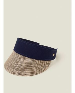 Accessorize Straw Sun Visor - Blue