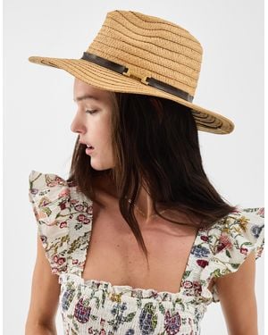 Accessorize Woven Fedora Hat - Metallic