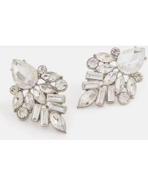 Accessorize Statement Jewel Drop Earrings - Natural