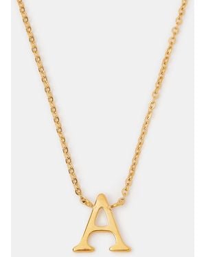 Accessorize Stainless Steel Initial Pendant Necklace - Metallic