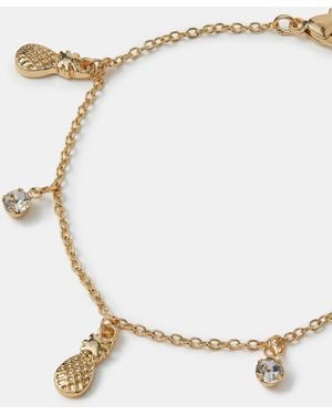 Accessorize Pineapple Charm Station Bracelet - White