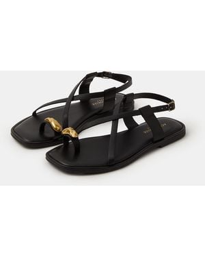 Accessorize Metal Toe Detail Strappy Sandals - Black