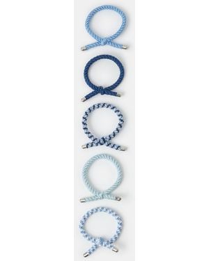 Accessorize 5-Pack Knot Cord Hair Bands - Blue