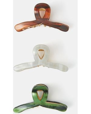 Accessorize 3-Pack Mini Twist Claw Clips - Green