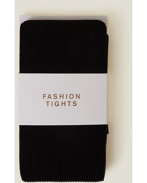 Accessorize Ribbed Tights - Black
