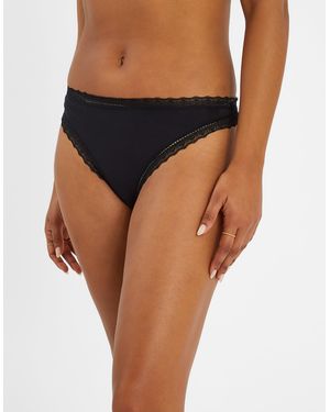 Accessorize 2-Pack Lace-Trim Thongs - Multicolour