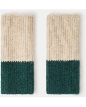 Accessorize Colourblock Fingerless Gloves - Green
