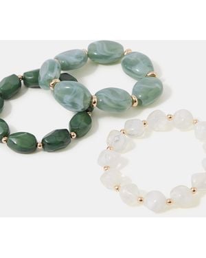 Accessorize 3-Pack Resin Bead Stretch Bracelets - Green