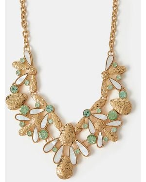 Accessorize Statement Flower Collar Necklace - Metallic