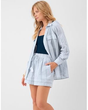 Accessorize Stripe Cotton Shorts - Blue