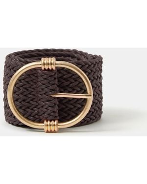 Accessorize Wide Woven Belt - Brown