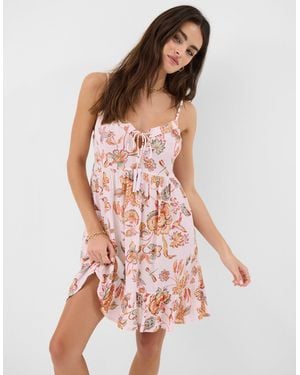 Accessorize Floral Print Mini Dress - Pink