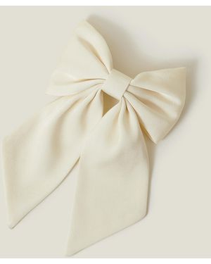 Accessorize Satin Bow Hair Clip - Natural