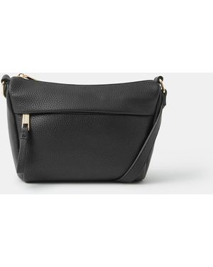 Accessorize Zip Front Crossbody Bag - Black