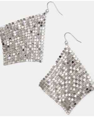 Accessorize Chainmail Drop Earrings - Metallic
