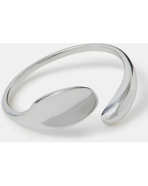 Accessorize Sterling Adjustable Molten Rings - Metallic