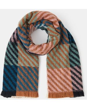 Accessorize Check Knit Blanket Scarf - Red