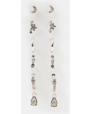 Accessorize 5-Pack Gem Stud & Hoop Earrings - White