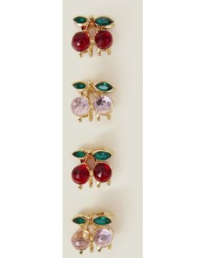 Accessorize 4-Pack Cherry Gem Claw Clip - White