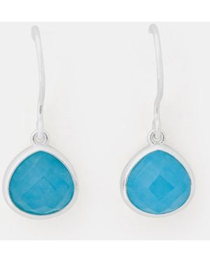 Accessorize Sterling-Plated Quartz Drop Earrings - Blue