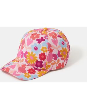 Accessorize Floral Cap, Size: 3-6 Years - Pink