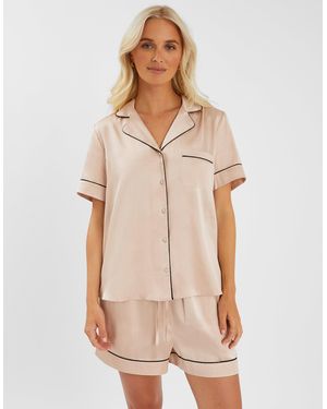 Accessorize Satin Short Pyjamas Set - Natural