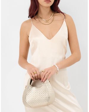 Accessorize Woven Metallic Bag - White