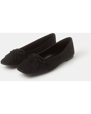 Accessorize Faux Suede Ballet Flats - Black