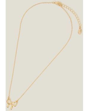 Accessorize Bow Pendant Necklace - Natural