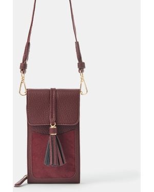 Accessorize Tassel Charm Phone Bag - Red