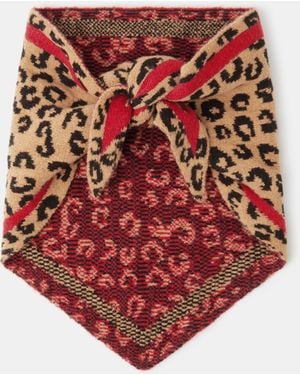 Accessorize Leopard Print Triangle Scarf - Red