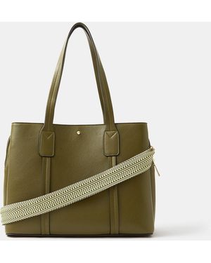 Accessorize Webbing Strap Faux Leather Shoulder Bag - Blue