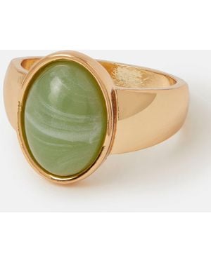 Accessorize Resin Stone Statement Ring - Green