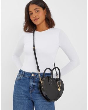 Accessorize Patent Heart Crossbody Handbag - White