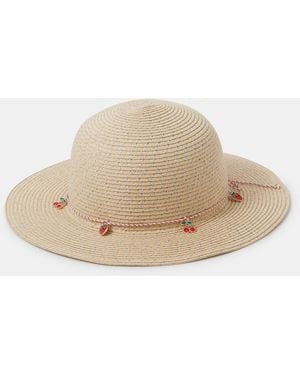 Accessorize Cherry Charm Floppy Hat - Natural