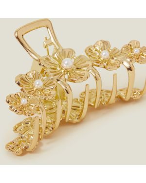 Accessorize Flower Metal Claw Clip - Metallic