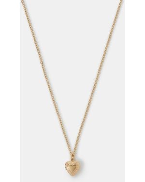 Accessorize Heart Locket Pendant Necklace - White