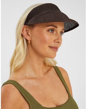Accessorize Woven Raffia Sun Visor - Brown