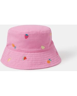 Accessorize Fruit Embroidered Bucket Hat - Pink