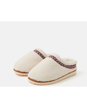Accessorize Faux Shearling Mule Slippers - White