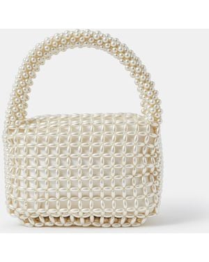Accessorize Pearl Bridal Handbag - White