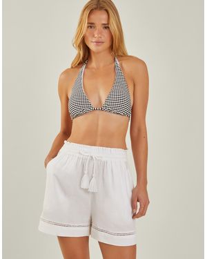 Accessorize High Waist Beach Shorts - Natural
