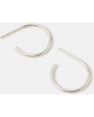 Accessorize Sterling Small Hoop Earrings - Natural
