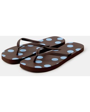 Accessorize Polka Dot Flip Flops - Black