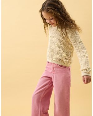 Accessorize Flower Appliqué Jumper - Natural