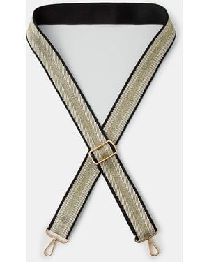 Accessorize Metallic Stripe Webbing Strap - Black